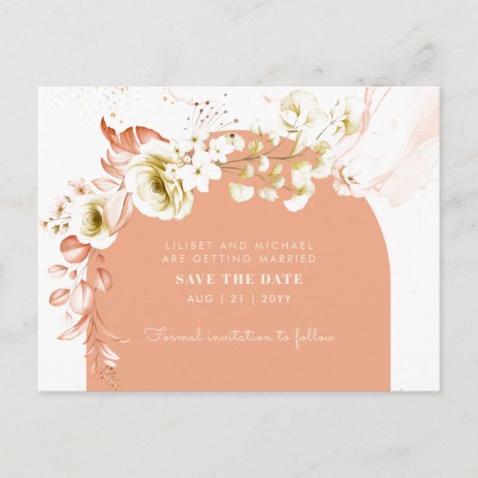 Seasons Fall Earthen Mix Boho Floral Wedding Briefkaart (Voorkant)