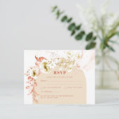 Seasons Fall Earthen Mix Boho Floral Wedding Briefkaart (Staand voorkant)