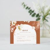 Seasons Fall Earthen Mix Boho Floral Wedding Briefkaart (Staand voorkant)