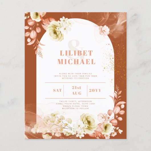 Seasons Fall Earthen Mix Boho Floral Wedding Flyer (Voorkant)