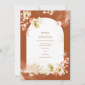 Seasons Fall Earthen Mix Boho Floral Wedding Kaart (Achterkant)