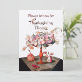 SEASON'S FRUITS 5 Thanksgiving Dinner Party Kaart (Staand voorkant)