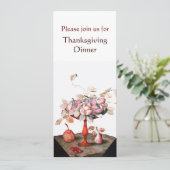 SEASON'S FRUITS 5 Thanksgiving Dinner Party white Kaart (Staand voorkant)