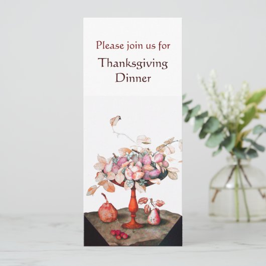 SEASON'S FRUITS 5 Thanksgiving Dinner Party white Kaart (Staand voorkant)