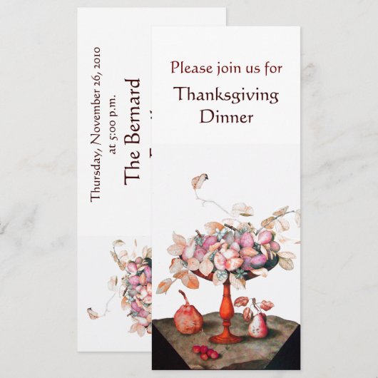 SEASON'S FRUITS 5 Thanksgiving Dinner Party white Kaart (Voorkant / Achterkant)