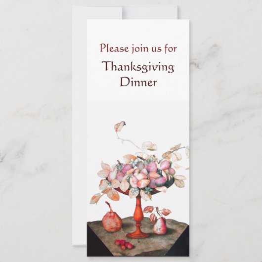 SEASON'S FRUITS 5 Thanksgiving Dinner Party white Kaart (Voorkant)