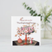 SEASON'S FRUITS 5 Thanksgiving Dinner Party white Kaart (Staand voorkant)