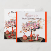 SEASON'S FRUITS 5 Thanksgiving Dinner Party white Kaart (Voorkant / Achterkant)