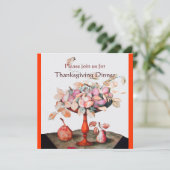SEASON'S FRUITS 5 Thanksgiving Dinner Party white Kaart (Staand voorkant)