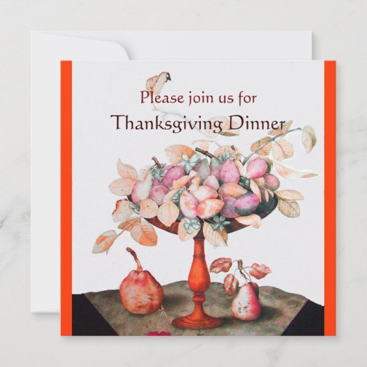 SEASON'S FRUITS 5 Thanksgiving Dinner Party white Kaart (Voorkant)