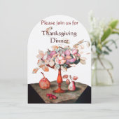 SEASON'S FRUITS 5 Thanksgiving Dinner Party white Kaart (Staand voorkant)