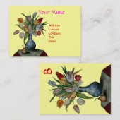 SEASON'S FRUITS - COLORFUL TULIPS MONOGRAM VISITEKAARTJE (Voorkant / Achterkant)