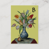 SEASON'S FRUITS - COLORFUL TULIPS MONOGRAM VISITEKAARTJE (Achterkant)