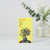 SEASON'S FRUITS - COLORFUL TULIPS MONOGRAM VISITEKAARTJE (Staand voorkant)