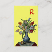 SEASON'S FRUITS - COLORFUL TULIPS MONOGRAM VISITEKAARTJE (Achterkant)