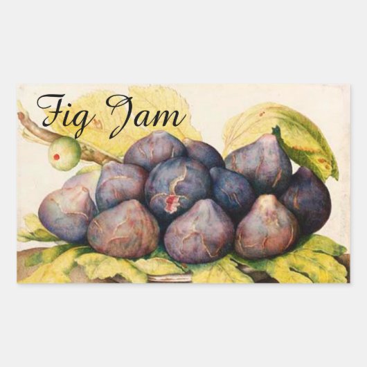 SEASON'S FRUITS / FIGS Behoud Canning Jar Rechthoekige Sticker (Voorkant)