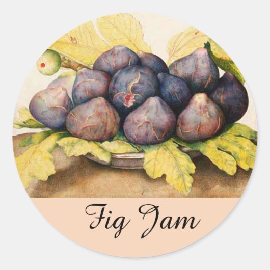 SEASON'S FRUITS / FIGS Behoud Canning Jar Ronde Sticker (Voorkant)