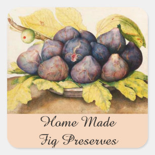 SEASON'S FRUITS / FIGS Behoud Canning Jar Vierkante Sticker