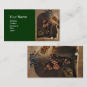 SEASON'S FRUITS HANGED GRAPES Rustic Green Brown Visitekaartje (Voorkant / Achterkant)