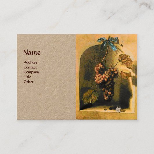 SEASON'S FRUITS HANGED GRAPES Rustic Kraft Paper Visitekaartje (Voorkant)