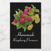 SEASON'S FRUITS / RASPBERRIES PRESERT Black Voedselcontainer Etiket (Enkel label)