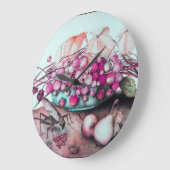 SEASON'S FRUITS , STRAWBERRIES PEARS EN CICADA GROTE KLOK (Hoek)