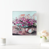 SEASON'S FRUITS , STRAWBERRIES PEARS EN CICADA VIERKANTE KLOK (Huis)