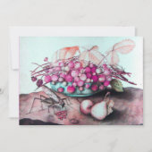 SEASON'S FRUITS / STRAWBERRIES , PEARS Fuchsia roz Aankondiging (Voorkant)