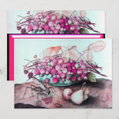 SEASON'S FRUITS / STRAWBERRIES , PEARS Fuchsia roz Aankondiging (Voorkant / Achterkant)