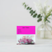 SEASON'S FRUITS, STRAWBERRIES, PEARS Hot Pink Vierkante Visitekaartje (Staand voorkant)