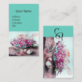 SEASON'S FRUITS/STRAWBERRIES, PEARS Pink Blauwgroe Visitekaartje (Voorkant / Achterkant)