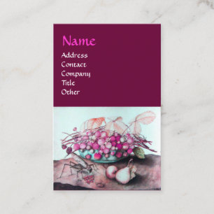 SEASON'S FRUITS/STRAWBERRIES, PEARS Pink Paars Visitekaartje