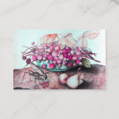 SEASON'S FRUITS/STRAWBERRIES, PEARS Pink Paars Visitekaartje (Achterkant)