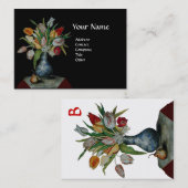 SEASON'S FRUITS - Tulips MONOGRAM zwart en wit Visitekaartje (Voorkant / Achterkant)