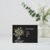 SEASON'S FRUITS - Tulips MONOGRAM zwart en wit Visitekaartje (Staand voorkant)