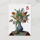 SEASON'S FRUITS - Tulips MONOGRAM zwart en wit Visitekaartje (Achterkant)