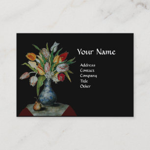 SEASON'S FRUITS - Tulips MONOGRAM zwart en wit Visitekaartje