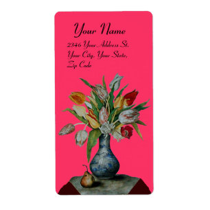 SEASON'S FRUITS - TULIPS roze Etiket