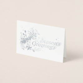 Season's greeting floral graphic art holiday card folie kaarten