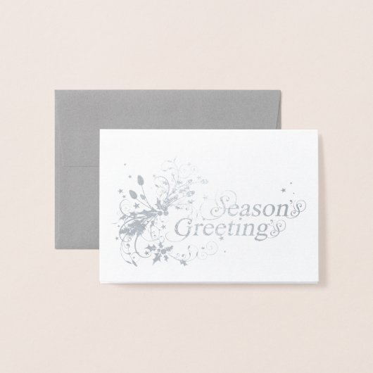 Season's greeting floral graphic art holiday card folie kaarten (Voorkant met envelop)