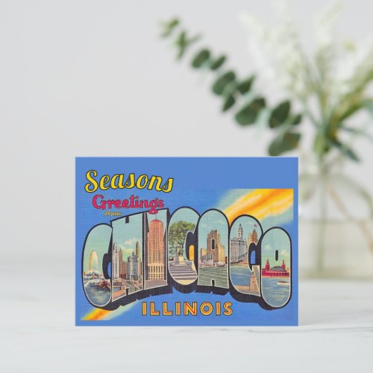 Seasons Greeting from Chicago  Briefkaart (Staand voorkant)