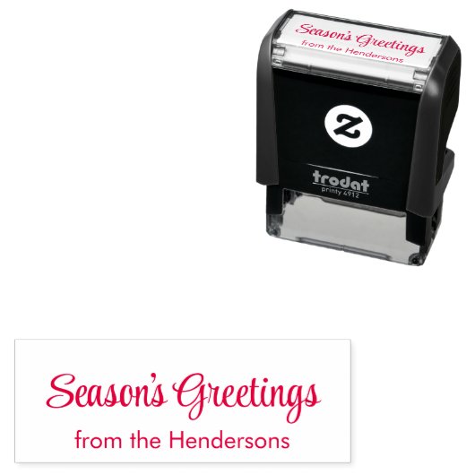 Season's Greeting from the Couple's Name Template Zelfinktende Stempel (In situ)