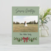 Seasons Greeting Garland and Mistletoe Kaart (Staand voorkant)