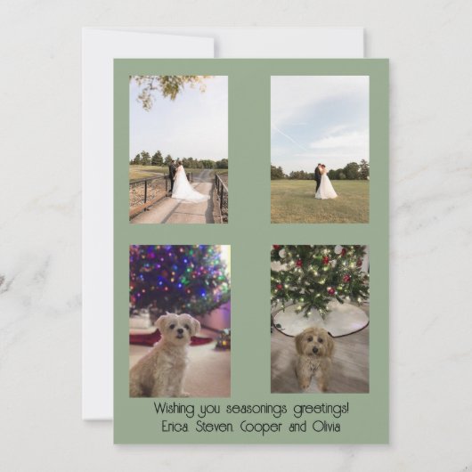 Seasons Greeting Garland and Mistletoe Kaart (Achterkant)