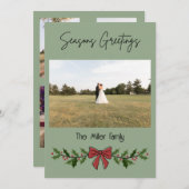 Seasons Greeting Garland and Mistletoe Kaart (Voorkant / Achterkant)