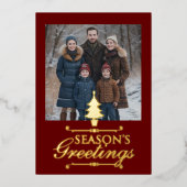 Season's Greeting Tree en uw foto Folie Feestdagenkaart (Voorkant)