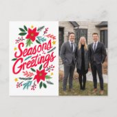 SEASONS GREETINGS Business Christmas CUSTOM PHOTO Briefkaart (Voorkant)