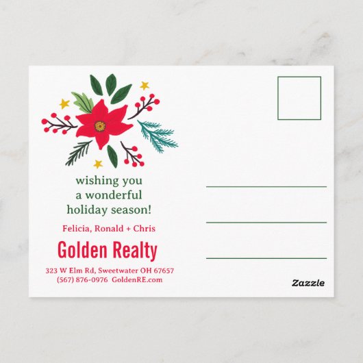 SEASONS GREETINGS Business Christmas CUSTOM PHOTO Briefkaart (Achterkant)