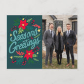 SEASONS GREETINGS Business Christmas CUSTOM PHOTO Briefkaart (Voorkant)