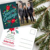 SEASONS GREETINGS Business Christmas CUSTOM PHOTO Briefkaart